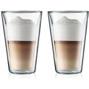 Bodum Canteen Set van 2 dubbelwandige glazen van mondgeblazen borosilicaatglas, 0,4 l, transparant