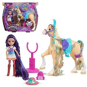 Winners stabiele box, beweegbaar paard en pop met accessoires, 11-delig, verschillende modellen verkrijgbaar, speelgoed voor kinderen vanaf 3 jaar, Wn00