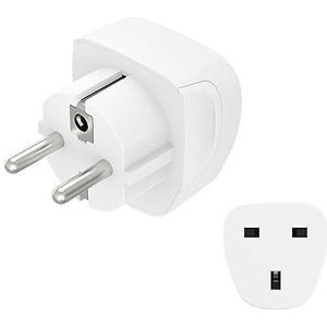 Adapter - Reisstekker - Wit - Voor VK naar Europese Stopcontacten