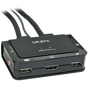 LINDY KVM-Switch HDMI Compact USB 2.0 Audio, 2 poorten