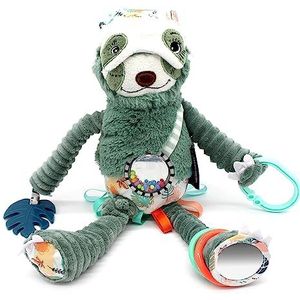 LES DEGLINGOS - Chillos de luiaard reisactiviteitenknuffel - ref 42133 - groen - speelgoed voor baby's - cadeau-idee - vanaf de geboorte - 36 cm