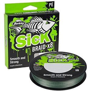 Berkley Sick Braid 8 strengen superglad 8 transporteurs multifilament PE Braid 150/300 m voor zoet- en zoutwatervissen, 0,10 mm, 7,5 kg, 7,3 kg, 150 m