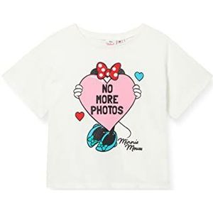 Koton Minnie Mouse T-shirt met korte mouwen, katoen, voor meisjes, ecru (010)