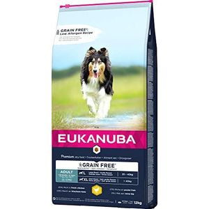 Eukanuba Graanvrij hondenvoer met kip voor grote rassen, droogvoer voor volwassen honden, 12 kg