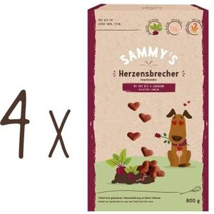 Sammy's Hartbreker | fijn gekookte snacks voor honden | met rode biet en paardenbloem | 4 x 800 g