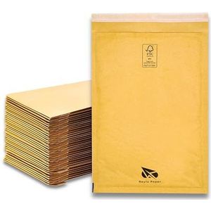 Raylu Paper® - 50 noppenenveloppen van kraftpapier met zelfklevende sluiting, gevoerde enveloppen voor verzending, kleur: bruin, 50 stuks (270 x 360 mm)