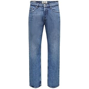 Only & Sons Onsedge Loose Mid. Blue 4939 Noos Jeans Herenbroek, Blauwe mix