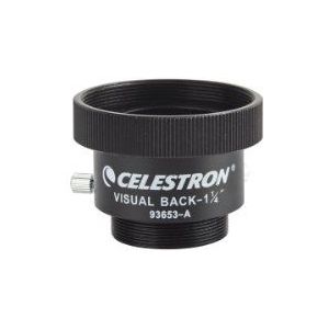 Celestron 93653-A 1,25 inch Visual Back - metalen adapter past op de schroefdraad van Schmidt Cassegrain Celestron telescopen van 5 inch tot 11 inch, compatibel met 1,25 inch accessoires, zwart