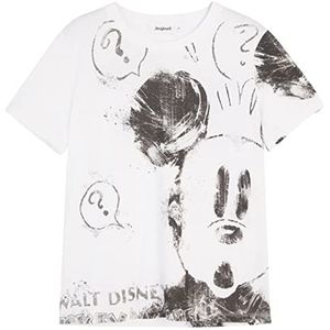 Desigual Mickey, T-shirt voor dames, ronde hals, logo, Wit