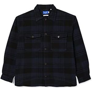 Jack & Jones Jorollie Check Overshirt LS SN-T-shirt à Manches Courtes, Noir, M Homme, Noir, M