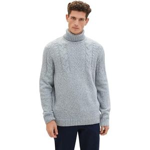 TOM TAILOR 1039702 heren sweater, 34186 - Mint Grey White Twotone