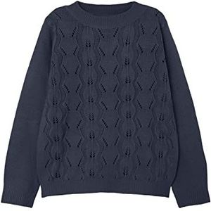NAME IT Nkfvibbi Ls Knit N1 gebreide trui voor meisjes, Donkerblauw (Sapphire)