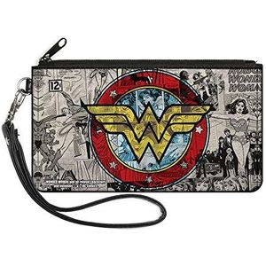 Buckle-Down Wonder Woman Portemonnee met ritssluiting, voor dames, maat S, meerkleurig, 16,5 x 8,9 cm