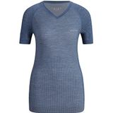 FALKE Wool Tech Light functioneel damesshirt met korte mouwen, scheerwol, zwart, blauw, ademend ondergoed voor warme sport, sneldrogend, voor gemiddelde tot koude temperaturen, 1 stuk, Blauw (Capitain 6751)