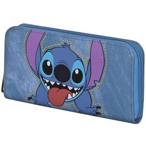 Disney Lilo and Stitch Updown Essential portemonnee blauw 19 x 10 cm, Lilo en Stitch blauw, één maat, essentiële portemonnee, Lilo en Stitch blauw, Eén maat, Essentiële portemonnee