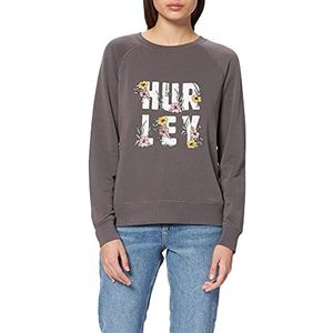 Hurley W Merie Burnout Sweatshirt voor dames, ronde hals, Vintage zwart