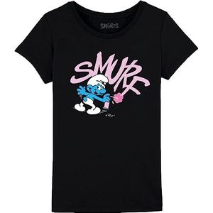 Les Schtroumpfs T-shirt voor meisjes, zwart, 8 jaar, zwart.