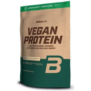 BioTechUSA Veganistisch eiwit | shake op basis van rijst en erwten met superfood en aminozuren | Suikervrij, lactosevrij en glutenvrij, 500 g, vanilletaart