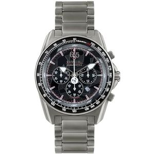Breil Collectie Abarth Horloge Chrono Quartz en Titanium Armband voor Heren, Grijs/Zwart, Armband