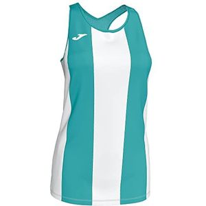 Joma Aurora Turq-Blan Mesh T-shirt voor dames, turquoise/wit