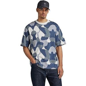 G-STAR RAW Symmetric Ao Boxy R T T-shirts pour homme, Multicolore (Oyster Mushroom Geo Camo D23812-c338-g148), S