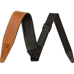 Fender® »RIGHT HEIGHT™ RAYON LEATHER STRAP"" Leren riem met één hand functie voor gitaar - Breedte 5 cm - Kleur: Cognac