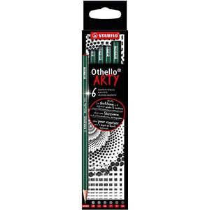 STABILO Grafietpotlood - STABILO Othello - etui x 6 potloden, assortiment harde en zachte vullingen (2B, B, HB, F, H, 2H) - Arty gamma