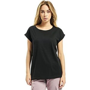 Urban Classics Dames Bio Longshoulder Tee T-shirt voor dames, zwart.