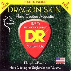 DR Strings Dragon Skin Snaren voor akoestische gitaar, transparant, 2 stuks
