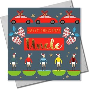 Carte de Noël, Oncle Subuteo & Cars, texte doré brillant