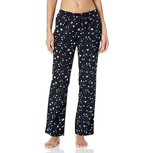 Amazon Essentials Pantalon de nuit en flanelle pour femme (disponible en grande taille), étoiles noires, taille S