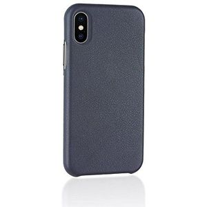 Axpasia iPhone X/iPhone 10 hoes (5,8 inch), slank en licht, gemaakt in Italië, compatibel met iPhone XS, echt leer, jeans, draadloos opladen