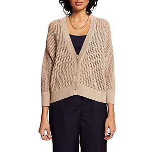 ESPRIT Collection Gebreid vest met losse gebreide jas, lichttaupe, XL, Licht Taupe