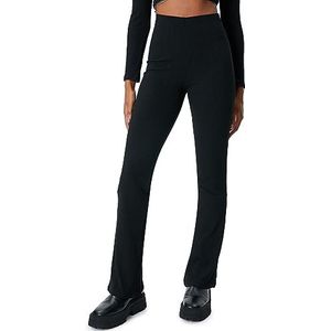 Koton Elastische taille flare legging broek slip, zwart (999), M dames, zwart (999), M, Zwart (999)