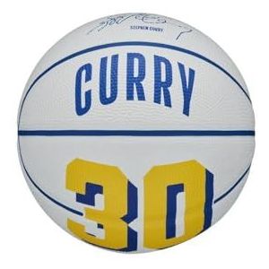 Wilson NBA Player Icon Mini Stephen Curry Golden State Warriors Basketbal voor binnen en buiten, maat 3, blauw/geel