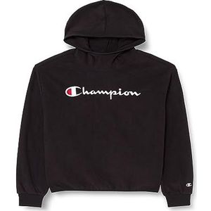 Champion Legacy American Classics G - Light Explorer Polar Fleece Boxy Sweatshirt met capuchon voor meisjes, zwart.