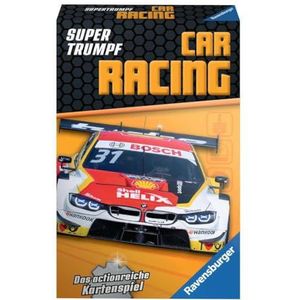 Ravensburger Kaartenspel, Supertrumpf Car Racing 20696, kwartet en Trumpf-spel voor techniekfans vanaf 7 jaar: het actievolle kaartspel