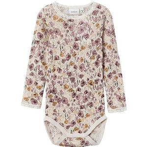 Name It Nmfwang Wool Needl Ls Body Noos XXIII bébés Filles, Moonbeam/Aop:aop, 92