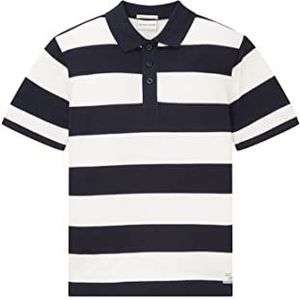 TOM TAILOR Poloshirt voor jongens, 31413 wit strepen in marineblauw, 128, 31413 - strepen wit in marineblauw blok