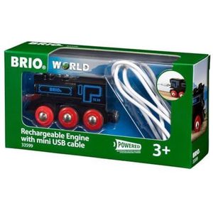 BRIO Oplaadbare Locomotief met Mini USB- Kabel - 33599 - Treinbaanonderdeel