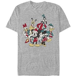 Disney Mickey Holiday Group Organic T-shirt à manches courtes unisexe, Gris, L
