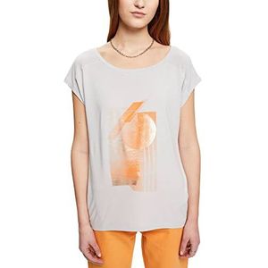 ESPRIT Dames T-shirt, 050/pastelgrijs, XS, 050/pastelgrijs