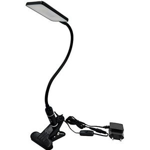 ENUOTEK Leeslamp, boeklamp, clip-on tafellamp, led, zwart, 5 W, 3 helderheidsniveaus, led, bureaulamp met dimbare aanraakklem, metalen materiaal
