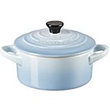 Le Creuset Mini-braadpan van keramiek, rond, 250 ml, mediterraan blauw, 71901104200100