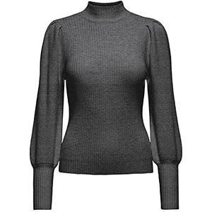 Only Onlkatia L/S Highneck CC KNT Sweatshirt voor dames, donkergrijs gemêleerd