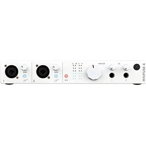 Arturia - MiniFuse 4 - Compacte USB-audio-interface in studiokwaliteit voor productie, podcasting, gitaar, geleverd met een creatieve softwaresuite - Wit