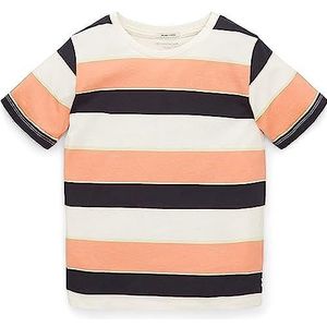 TOM TAILOR Jongens T-Shirt 31406 Multicolor Peach Block Stripe, 104-110, 31406 - Multicolor Peach Block Stripe