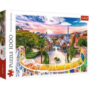 Trefl - Zonsondergang in Barcelona, Spanje - puzzel 1000 stukjes - Stedelijk landschap, doe-het-zelf puzzel, creatief entertainment, plezier, klassieke puzzels voor volwassenen en kinderen 12+