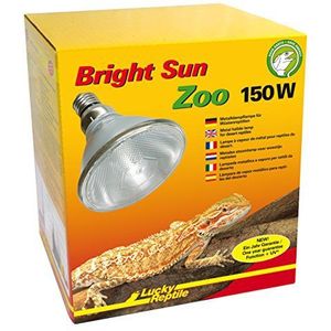 Lucky Reptile Bright Sun Zoo Desert 150 W metalen stoomlamp voor E27-fittingen, daglichtlamp voor grote terraria, verwarmingslamp met UVA- en UVB-stralen, uv-lamp voor