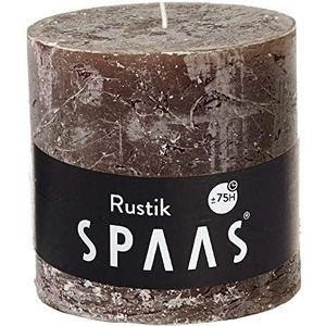 Spaas Rustic Unscented Pillar Candle 100/mm, 75 uur, warm bruin